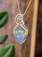 Load image into Gallery viewer, Sterling Silver Rainbow Moonstone Necklace
