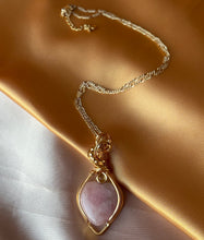 Load image into Gallery viewer, Gold Rose Quartz Heart w/Citrine
